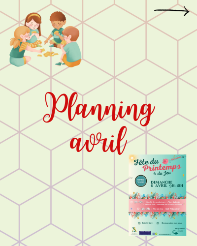 Planning d'animations avril 2025