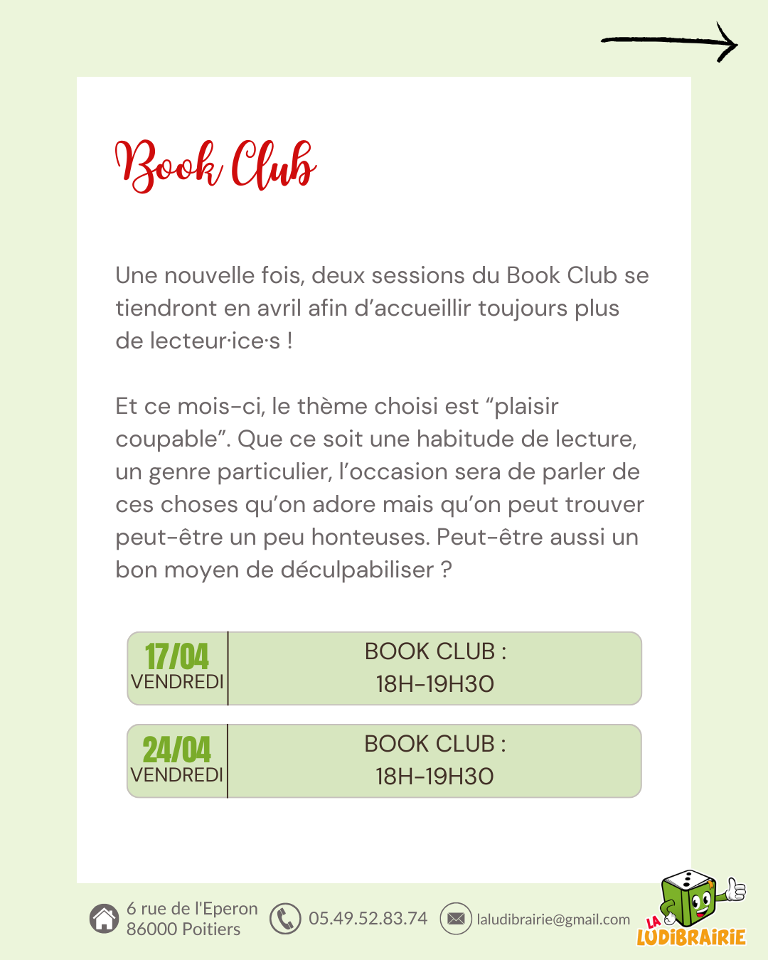 Planning d'animations avril 2026