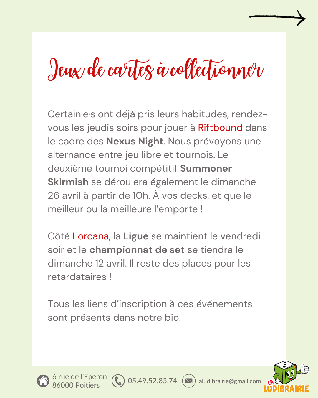 Planning d'animations avril 2026